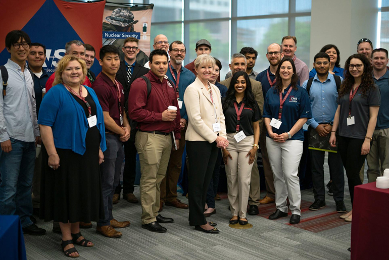 Dr. Donna Mischell Navarro, chief human capital officer for the NNSA, with NSE Day attendees.